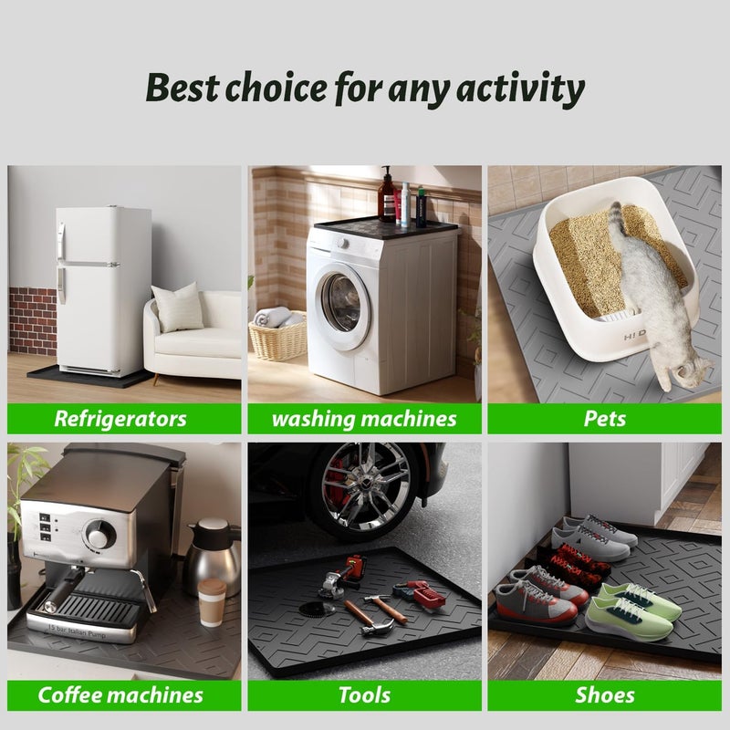 EWX Mini Fridge Silicone Mat 19.7"x19.7"x0.4" - Non-Slip, Spill-Proof, Drip Prevention | Ideal for Refrigerators, Washing Machines, Dryers, Wine Coolers, and Dishwashers - Image 5